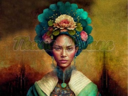 PANEL DRUKOWANY KOBIETA Z KWIATAMI WE WŁOSACH NR 5