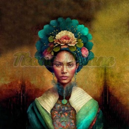 PANEL DRUKOWANY KOBIETA Z KWIATAMI WE WŁOSACH NR 5