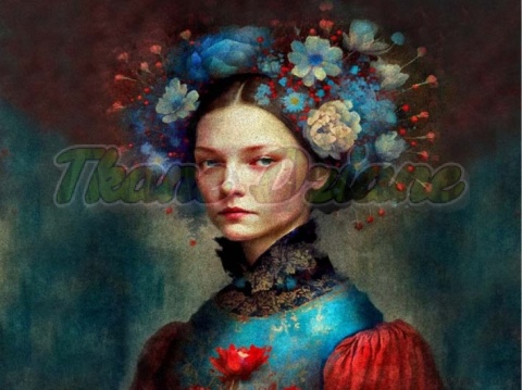 PANEL DRUKOWANY KOBIETA Z KWIATAMI WE WŁOSACH NR 6