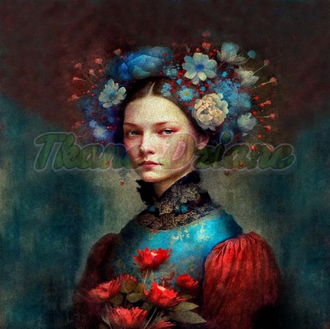 PANEL DRUKOWANY KOBIETA Z KWIATAMI WE WŁOSACH NR 6