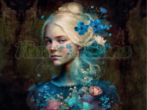 PANEL DRUKOWANY KOBIETA Z KWIATAMI WE WŁOSACH NR 7