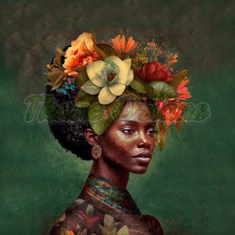 PANEL DRUKOWANY KOBIETA Z KWIATAMI WE WŁOSACH NR 8