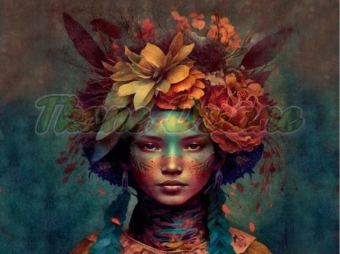 PANEL DRUKOWANY KOBIETA Z KWIATAMI WE WŁOSACH NR 10