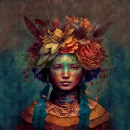 PANEL DRUKOWANY KOBIETA Z KWIATAMI WE WŁOSACH NR 10