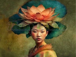 PANEL DRUKOWANY KOBIETA Z KWIATAMI WE WŁOSACH NR 2