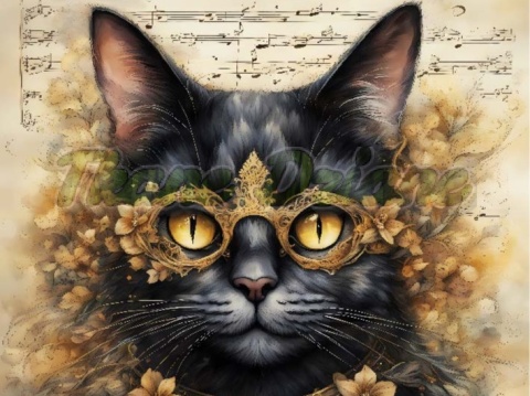 PANEL DRUKOWANY CZARNY KOT NR 1