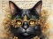 PANEL DRUKOWANY CZARNY KOT NR 1