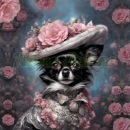 PANEL DRUKOWANY PSY W KAPELUSZCH NR 3