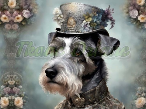 PANEL DRUKOWANY PSY W KAPELUSZCH NR 6