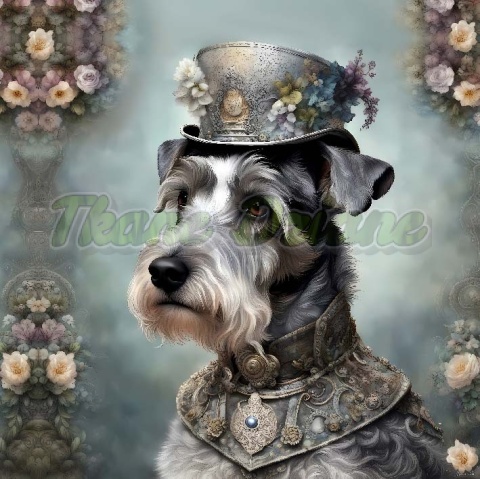 PANEL DRUKOWANY PSY W KAPELUSZCH NR 6