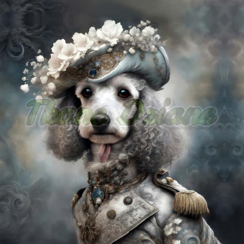 PANEL DRUKOWANY PSY W KAPELUSZCH NR 7