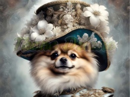 PANEL DRUKOWANY PSY W KAPELUSZCH NR 8