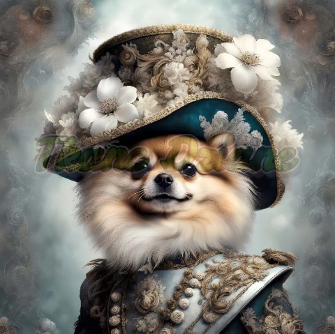 PANEL DRUKOWANY PSY W KAPELUSZCH NR 8