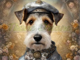 PANEL DRUKOWANY FOXTERRIER W KAPELUSZU NR 19