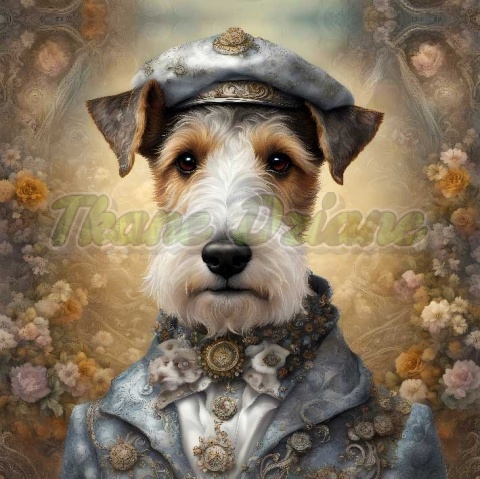 PANEL DRUKOWANY FOXTERRIER W KAPELUSZU NR 19