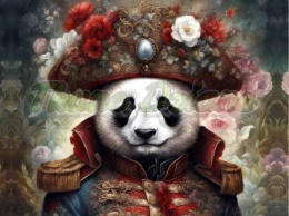 PANEL DRUKOWANY PANDA W KAPELUSZU NR 14