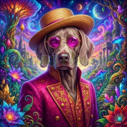 PANEL DRUKOWANY PSY W KAPELUSZCH NR 1