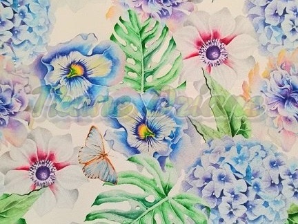 POLIESTER WODOODPORNY KWIATY I MONSTERA