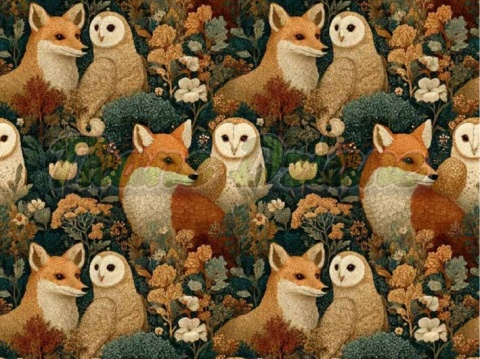 TKANINA DRUKOWANA LEŚNE ZWIERZĘTA NR 2