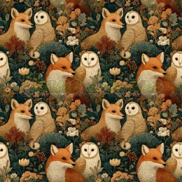 TKANINA DRUKOWANA LEŚNE ZWIERZĘTA NR 2