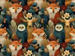 TKANINA DRUKOWANA LEŚNE ZWIERZĘTA NR 1