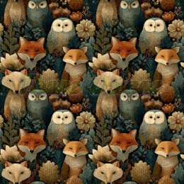 TKANINA DRUKOWANA LEŚNE ZWIERZĘTA NR 3