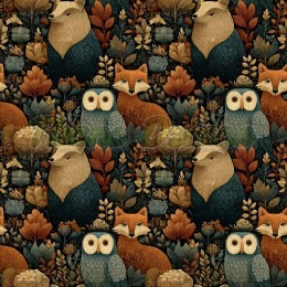 TKANINA DRUKOWANA LEŚNE ZWIERZĘTA NR 7