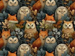 TKANINA DRUKOWANA LEŚNE ZWIERZĘTA NR 9