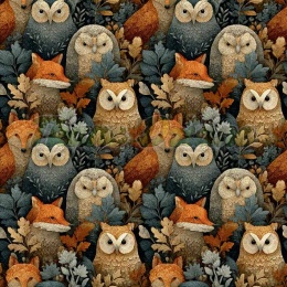 TKANINA DRUKOWANA LEŚNE ZWIERZĘTA NR 9