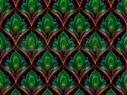 TKANINA DRUKOWANY PAWIE PIÓRO NR 10