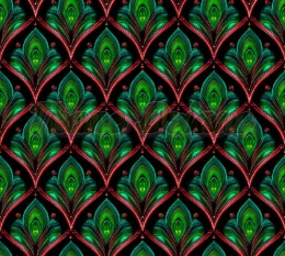 TKANINA DRUKOWANY PAWIE PIÓRO NR 10