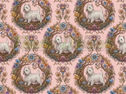 TKANINA DRUKOWANY PSY- WEST HIGHLAND TERRIER NR 10