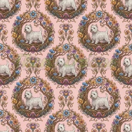 TKANINA DRUKOWANY PSY- WEST HIGHLAND TERRIER NR 10