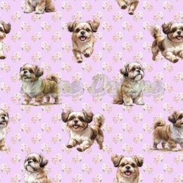 TKANINA DRUKOWANY PSY- SHIH TZU NR 4
