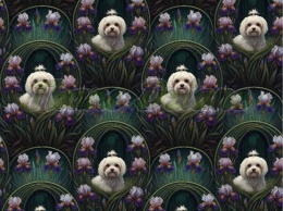 TKANINA DRUKOWANY PSY- MALTAŃCZYK NR 8