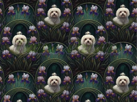 TKANINA DRUKOWANY PSY- MALTAŃCZYK NR 8