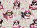 TKANINA DRUKOWANY PSY- SHIH TZU NR 19