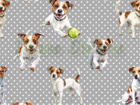 TKANINA DRUKOWANY PSY- JACK RUSSEL TERRIER NR 18