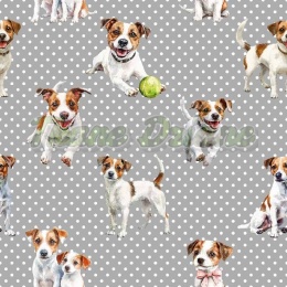TKANINA DRUKOWANY PSY- JACK RUSSEL TERRIER NR 18