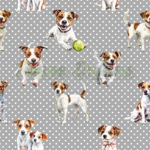 TKANINA DRUKOWANY PSY- JACK RUSSEL TERRIER NR 18