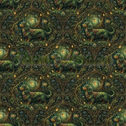 TKANINA DRUKOWANY PSY- JAMNIK DŁUGOWŁOSY NR 5