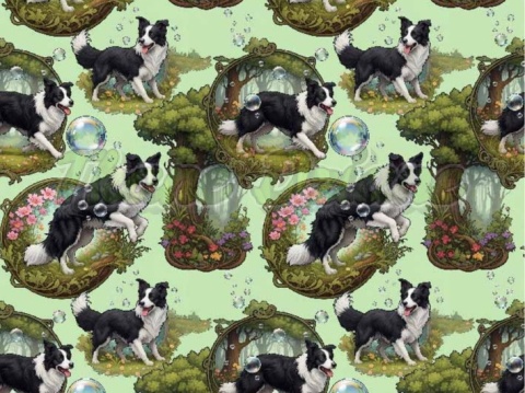TKANINA DRUKOWANY PSY- BORDER COLLIE NR 9