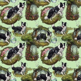 TKANINA DRUKOWANY PSY- BORDER COLLIE NR 9