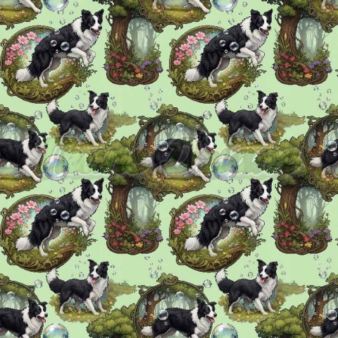 TKANINA DRUKOWANY PSY- BORDER COLLIE NR 9