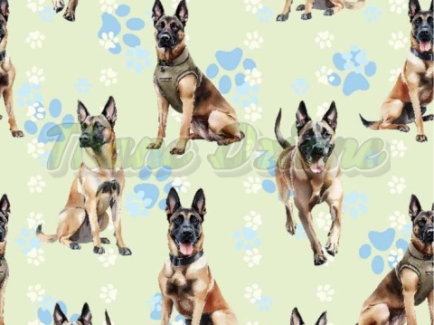 TKANINA DRUKOWANY PSY- MALINOIS NR 20