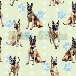 TKANINA DRUKOWANY PSY- MALINOIS NR 20