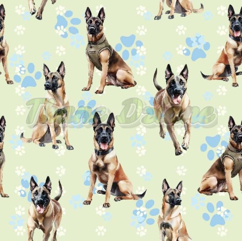 TKANINA DRUKOWANY PSY- MALINOIS NR 20