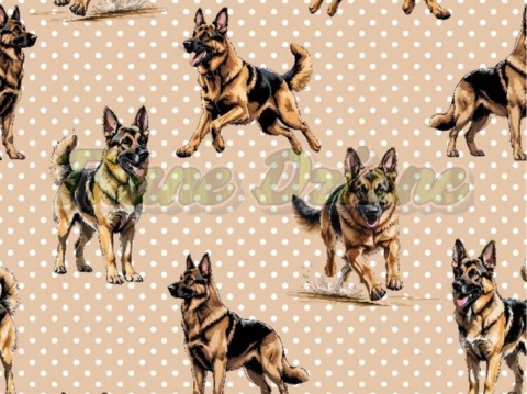 TKANINA DRUKOWANY PSY- OWCZAREK NIEMIECKI NR 2