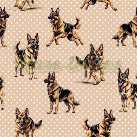 TKANINA DRUKOWANY PSY- OWCZAREK NIEMIECKI NR 2