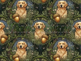 TKANINA DRUKOWANY PSY- GOLDEN RETRIEVER NR 7